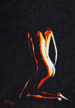 Kneeling Nude Painting
